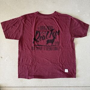 RealTree Outdoor & Hunting Men’s Medium Burgundy Deer T-Shirt
